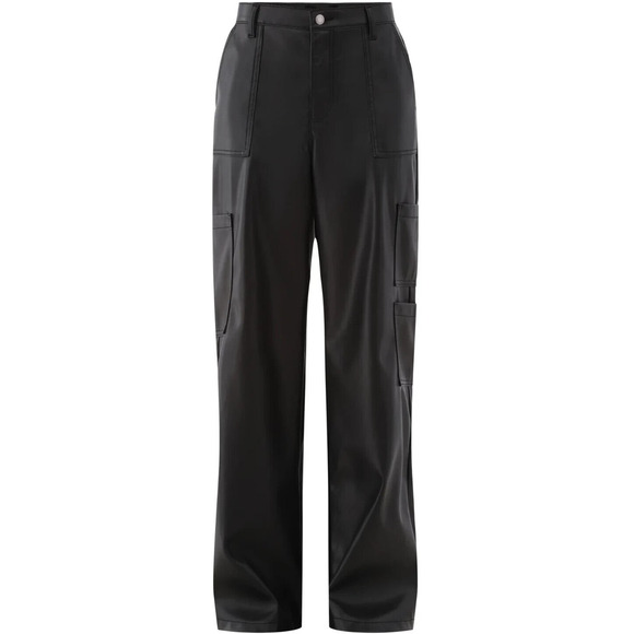 No Boundaries Womens Wide Leg Cargo Pants Black Mid Rise 31” Inseam Size XL - Picture 7 of 8